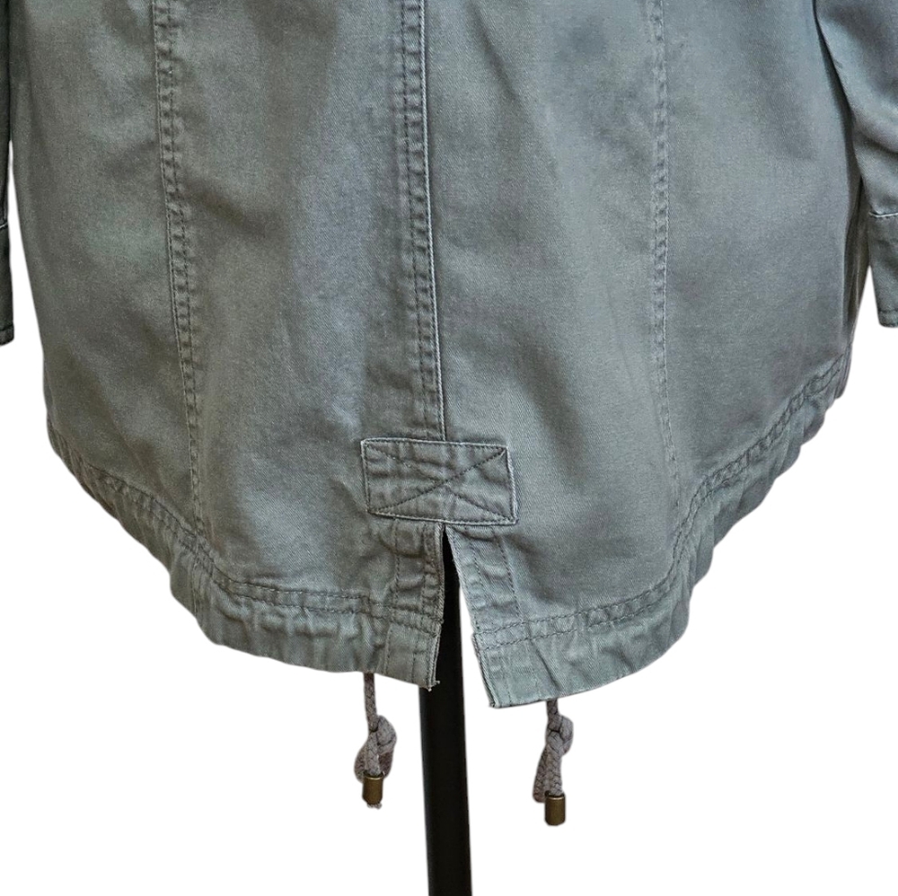 STYLE & CO Women's Army Green Utility Jacket with Removal Hood LP - Picture 6 of 7